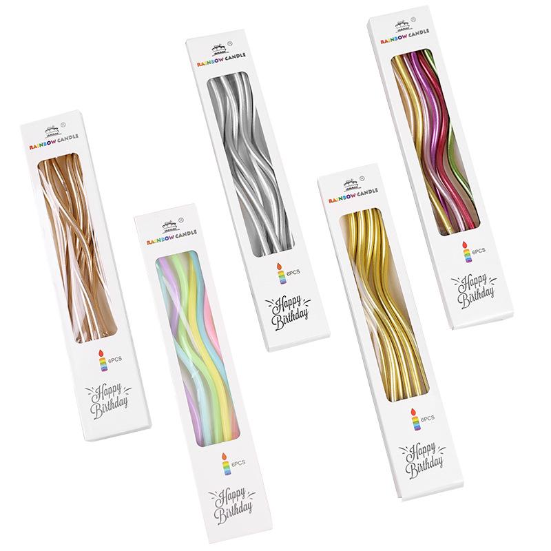 Curved Birthday Cake Candles - Creative Bent Candle Toppers for Decoration