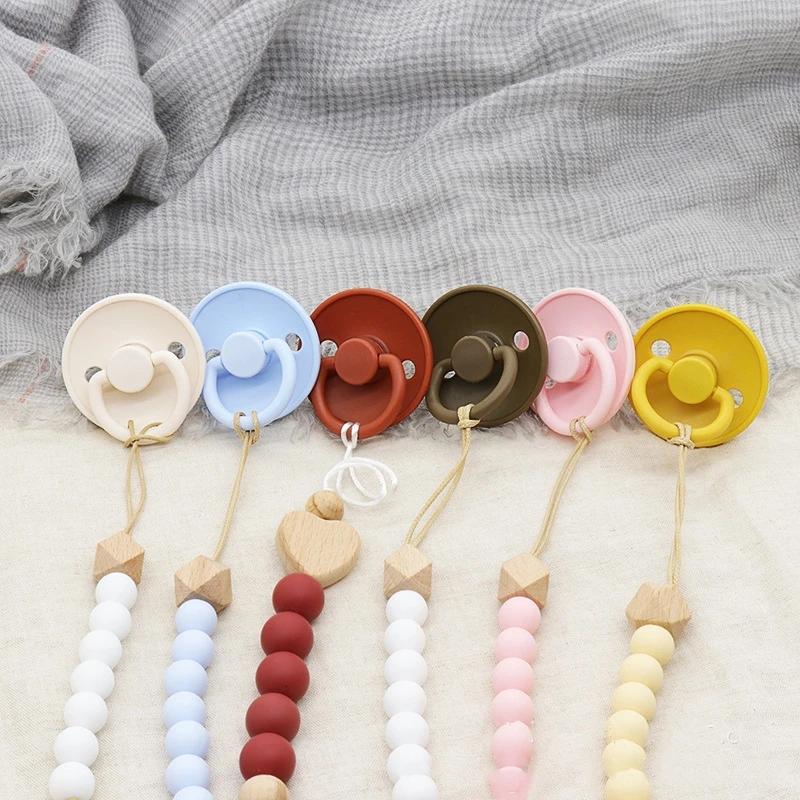 Baby Pacifier Food Grade Silicone Newborn Pacifier Without Bisphenol A Baby Pacifier Solid Color Silicone Pacifier Baby Gift