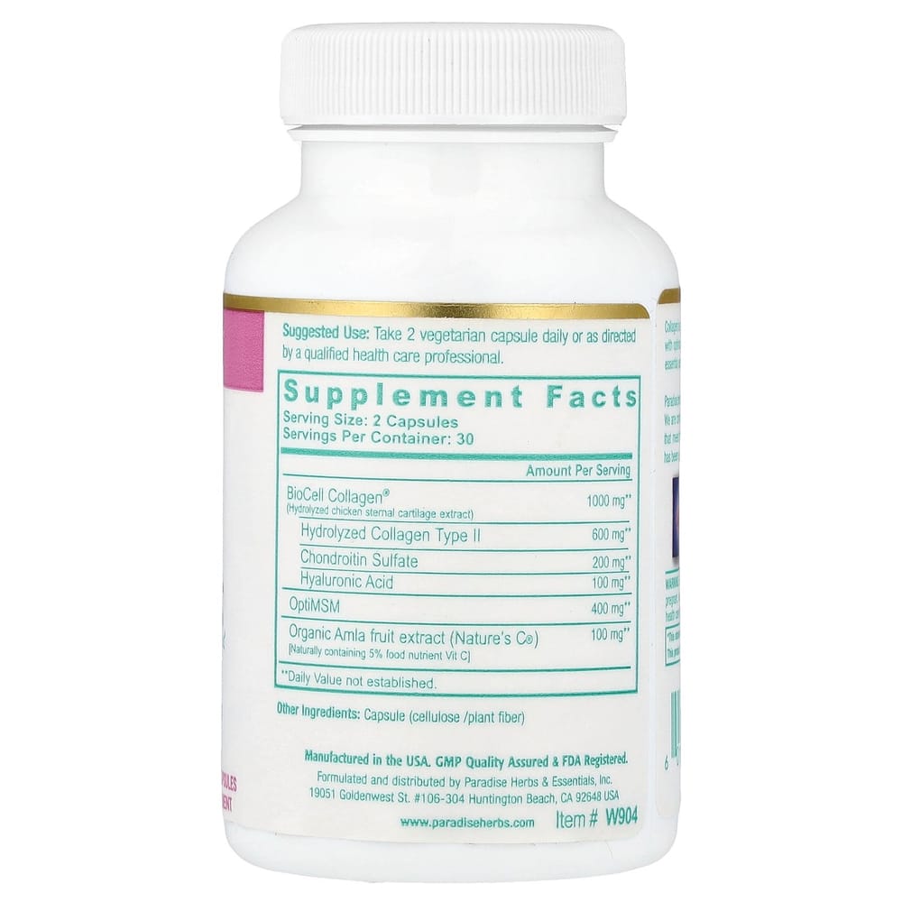 Paradise Herbs Women's Collagen Veggie Capsules, 60 Count
