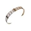 European and American-Inspired Inlaid Diamond Pearl Multi-Layer Open Bangle – Elegant and Versatile Light Luxury Jewelry for Women.