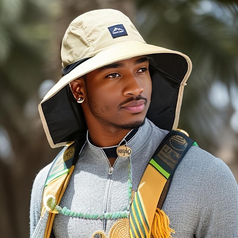 UV-Schutz Sonnenhut mit Nackenschutz, Anglerhut mit breiter Krempe zum Wandern, Sommer-Outdoor-Hut für Männer und Frauen, Verstellbarer Kinder-Sonnenhut