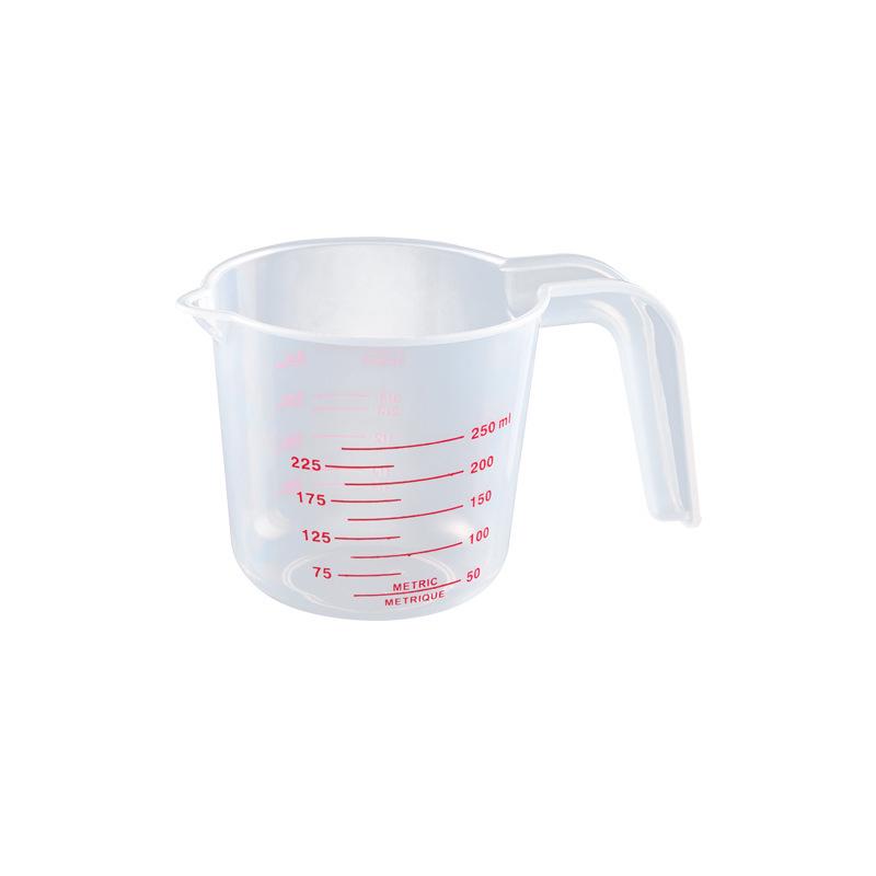Food Grade Thickened Plastic Measuring Cup with Handle and Transparent Scale - Ideal for Baking and Cold Water (ml measurement)