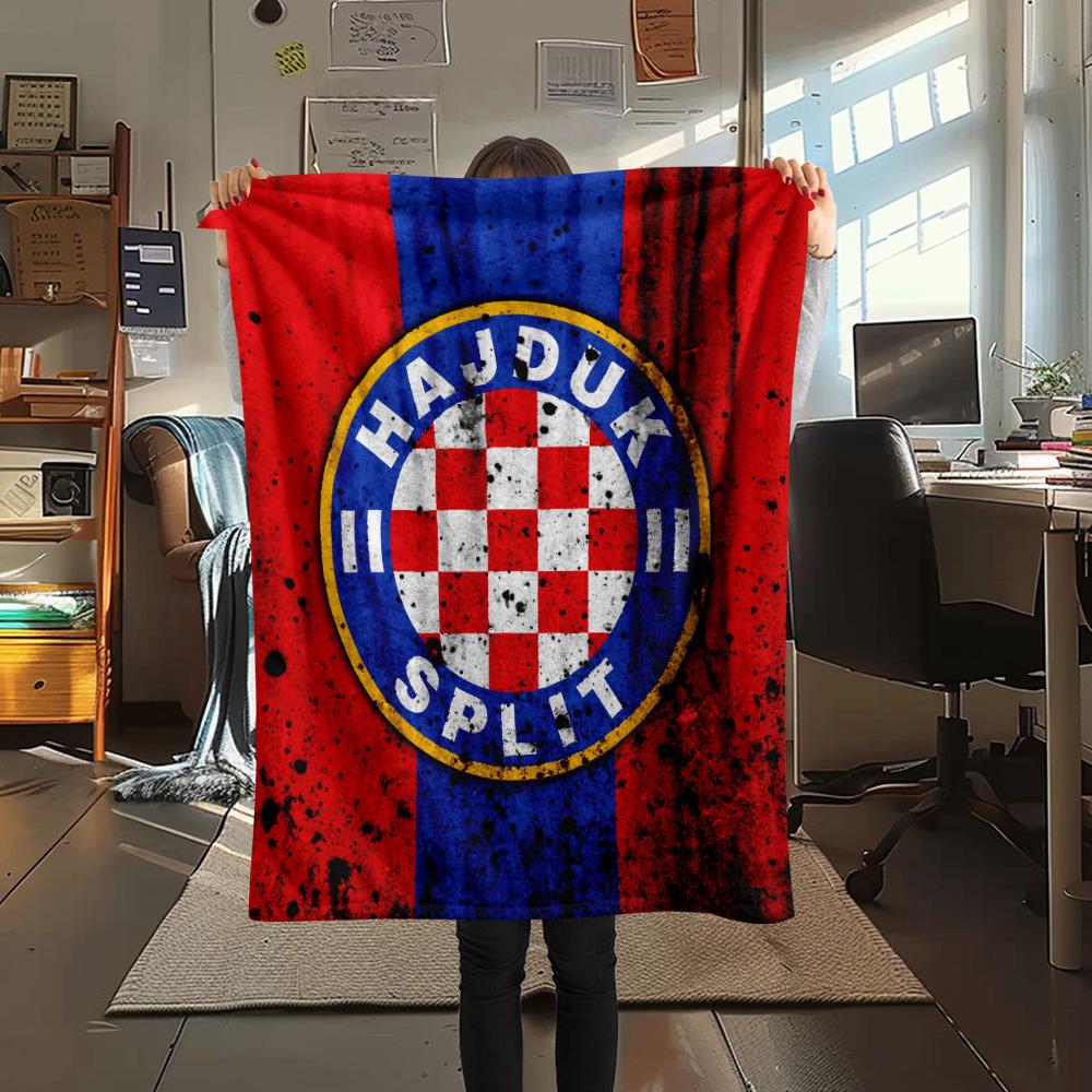 Fotbalový klub Hajduk Tištěná flanelová deka, Vysoká kvalita, Pohodlná pro všechna roční období, Domácí dekorace, Teplo a pohodlí