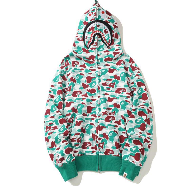 Trendy APE Hooded Sweatshirt - Shark Camouflage Zipper Jacket, Parent-Child Version