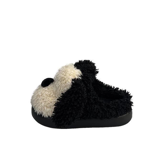 2025 tritt auf Scheiße Gefühl Welpen Baumwollpantoffeln Damen Herbst und Winter neu Indoor Zuhause dicker Boden warm Plüschpantoffeln