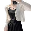 Sunscreen Cardigan Women's Thin Outer Blouse Summer Knitted Sweater Shawl Ice Silk Small Vest Jacket Women