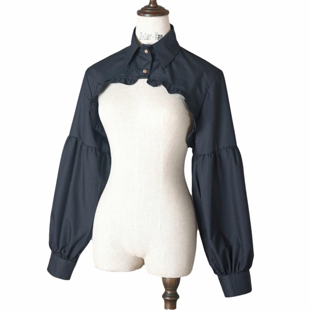 Retro Sleeve Shirt Collar Courtly Style Detachable Collar Top  Cosplay Costume чёрный