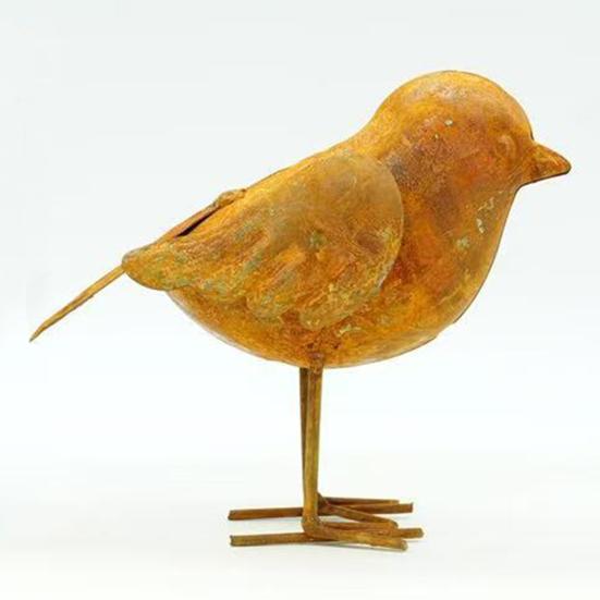 3 Pcs Rusty Metal Bird Figurine Vintage 3D Bird Sculpture Farmhouse Outdoor Decoration for Patio Yard Garden