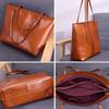 Large capacity leather bag for ladies  armpit  top layer leather shoulder bag  new