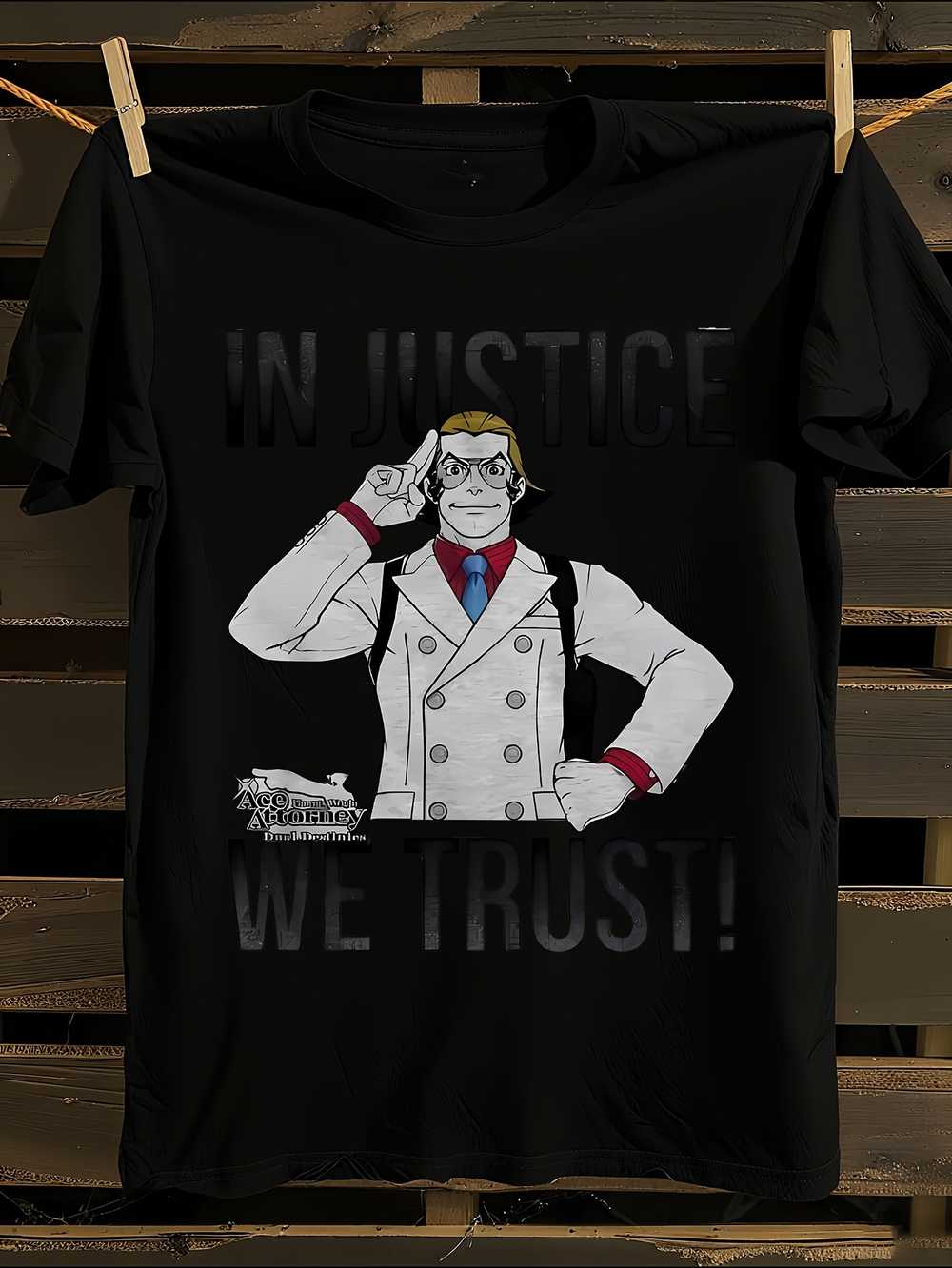 Ace Attorney  In Justice We Trust  Logo T-Shirt XXL