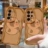 Phone Case: 2D Flat Samsung Galaxy A34 A35 S20 S22 S21 FE Plus Ultra Protective Case, Cute Peeking Capybara, Christmas and Halloween Gift