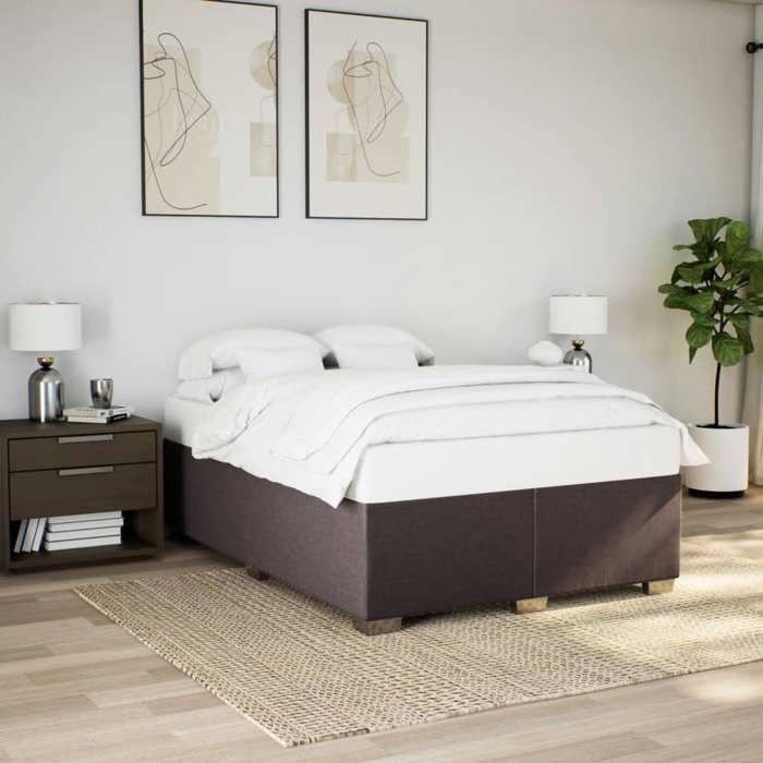 VidaXL Slat Bed Base with Mattress Dark Brown 160x200 Cm, Bed, Platform Bed, Panel Bed, Furniture of 3285147