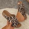 Women's Wedge Open Toe Sandals Summer Fashion Leopard Print Breathable Comfortable Sandals