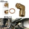 M18 x 1.5 Brass Fitting Universal Connector Plug Kit Exhaust P0420 P0430 90 Degree O2 Oxygen Sensor Spacer Extender Tools 