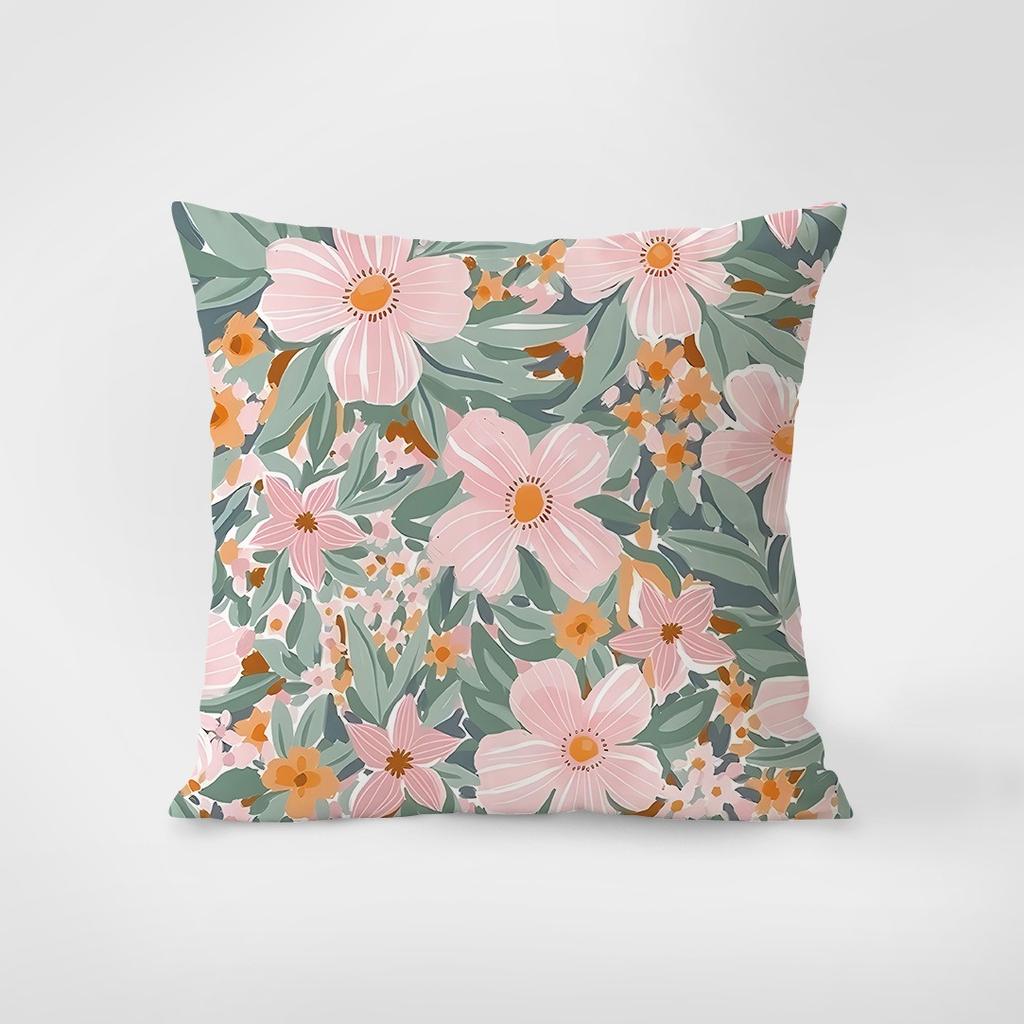 Modern Simple Flower Decorative Pillowcase Bedroom Living Room Square Cushion Pillowcase