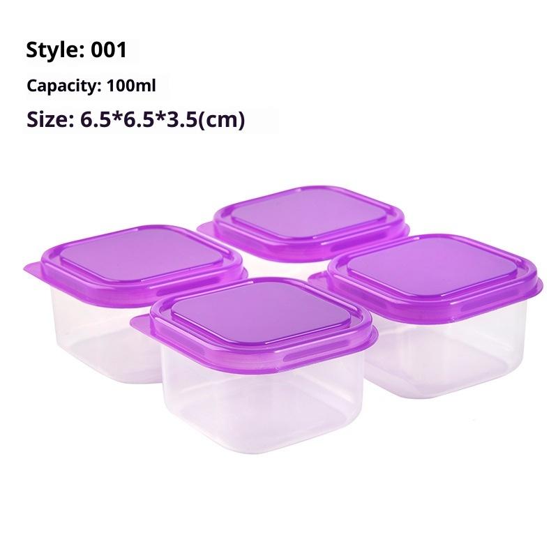 

4/6pcs Baby Food Freezer Storage Container Baby Food Storage Container Blocks With Storage Tray 4pcs Purple