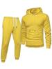 Hooded Casual Tracksuit Set: Solid Color, Versatile Sweatshirt & Sweatpants for Autumn