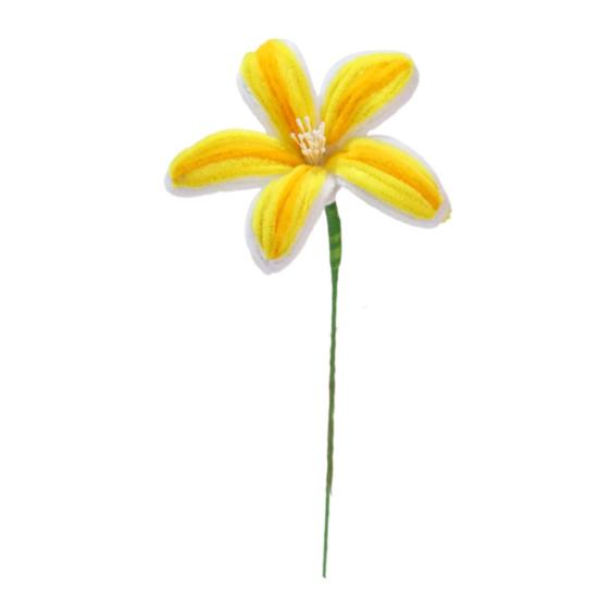 

Finished Pipe Cleaner Flower Handmade Long Stem Lily Flower Craft Preserved Fake Flowers Gift for Anniversary Birthday Mother s Day жовтий