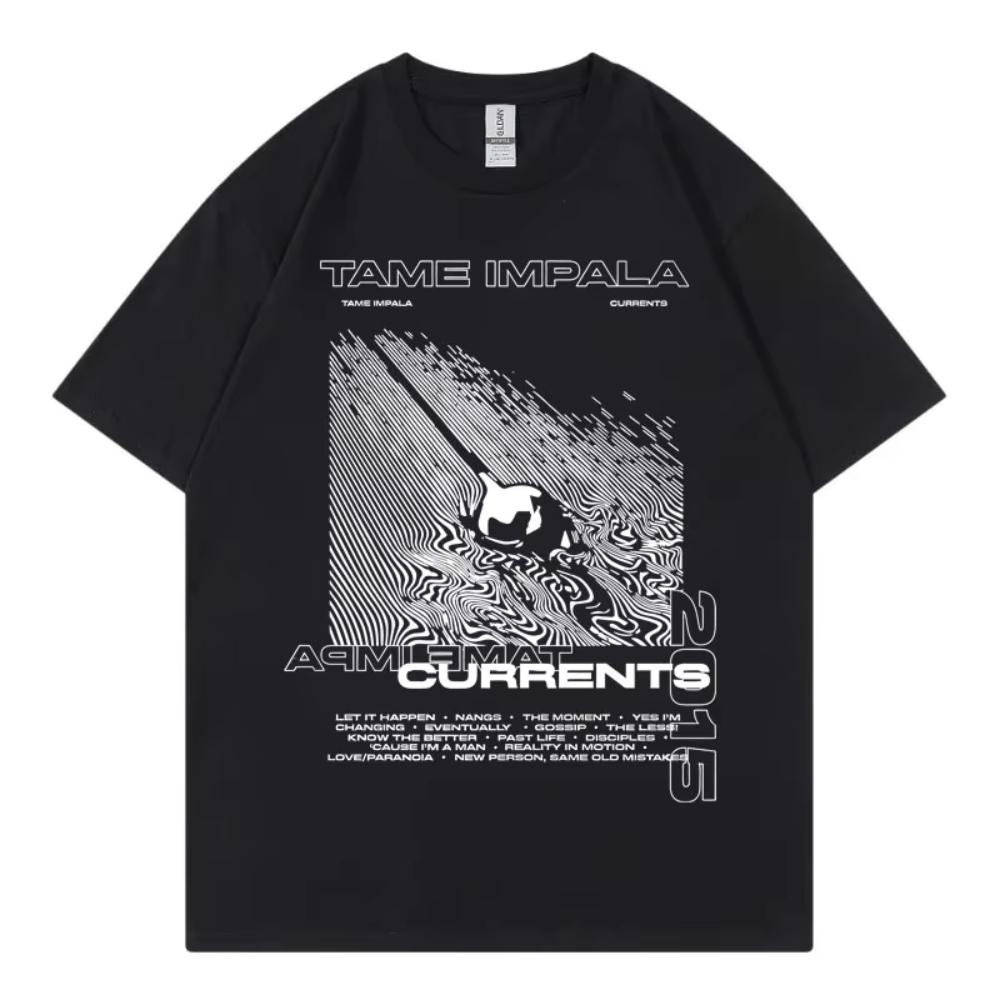 

Tame Impala Currents Graphic T Shirts Men Women Hip Hop Rock Short Sleeve T-shirt Fashion Casual Male Cotton T-shirts Streetwear 5XL різнокольоровий