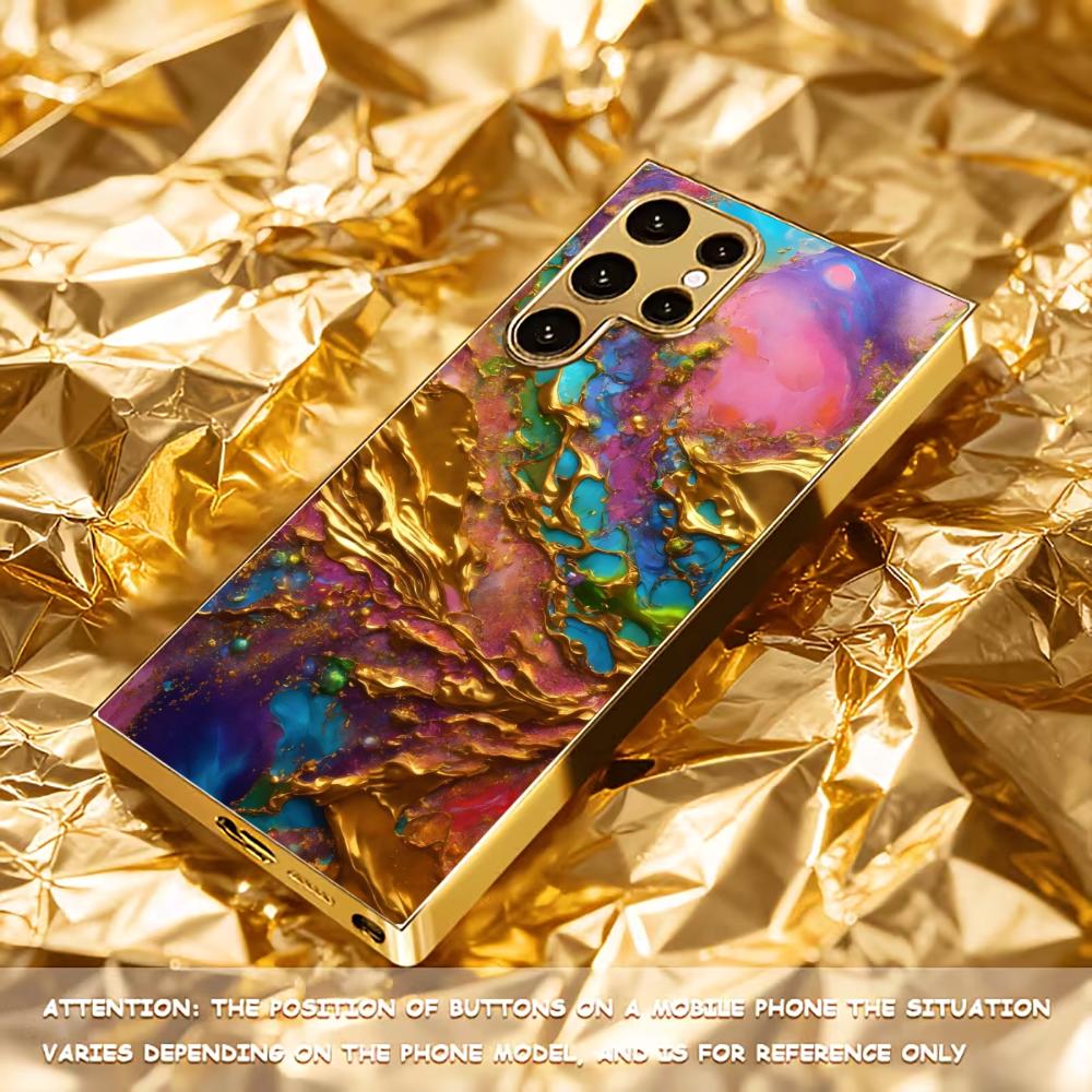 Texture Atmosphere Simplicity High-end Electroplating Glass PhoneCase for Samsung Galaxy S26 S25 S24 S23 S22 S21 FE,Ultra,Plus