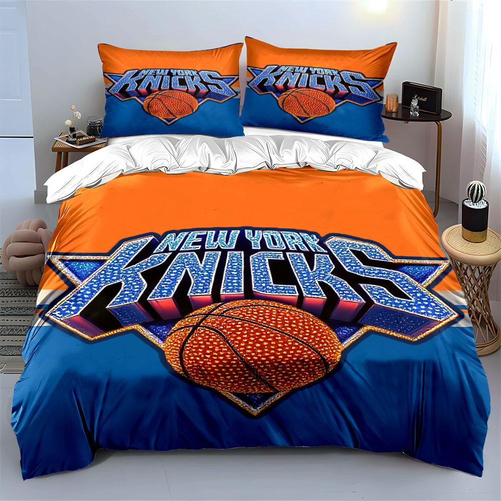 Set Biancheria da Letto Basket New York Knicks Set Copripiumino Copripiumino Federe (1 * Copripiumino 2 * Federe, senza piumino)