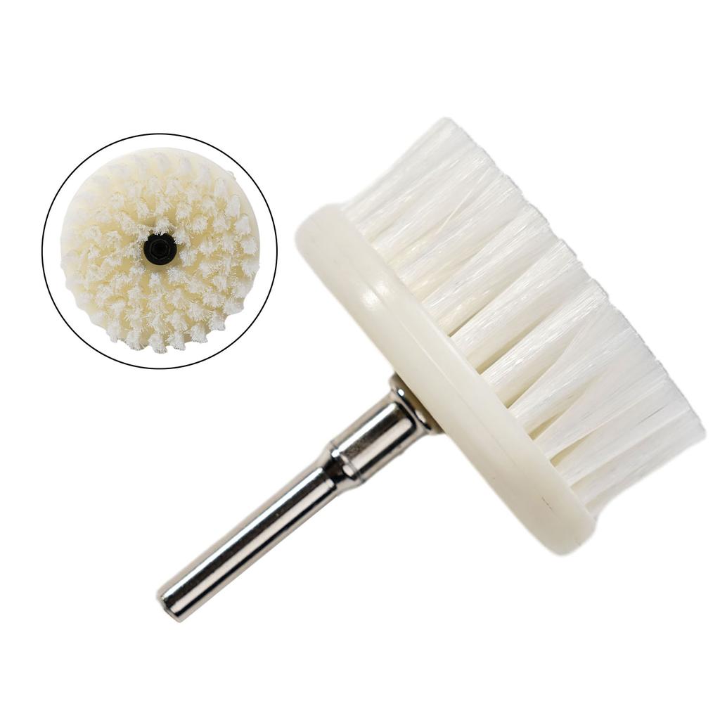 White Soft Drill Powered Brush Head For Cleaning Car Carpet Bath Surface Cleaning Of Fabric Sofa Carpet Leather Interior
