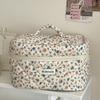 Fashion Vintage Flower Women Makeup Bag Cotton Tote Portable Female Cosmetic Storage Handbag Travel Organizer Zipper Quilted Bag