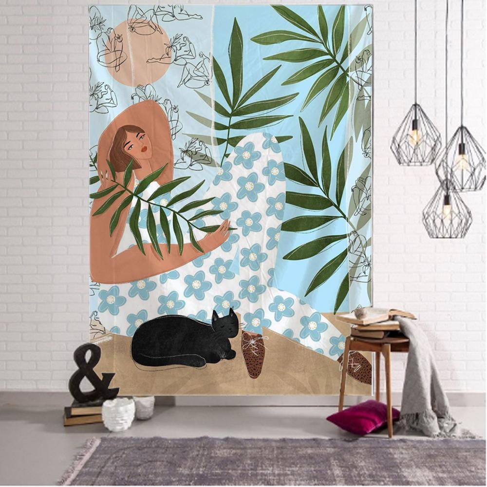 Linie Zeichen Minimalistischen Muster Thema Tapisserie Kunst Hängen Vorhänge Schlafsaal Schlafzimmer Wohnzimmer Dekoration