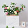 Plastic Silk Camellia Flowers Branch Elegant Fake Flower  Home Garden Decor