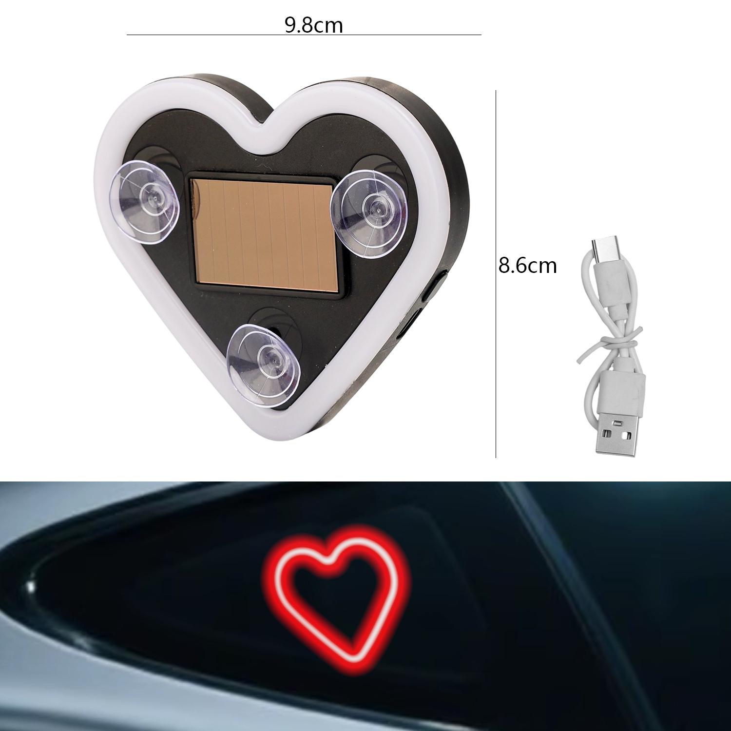 

Heart-Shaped Neon Light Strip with Suction Cup Mounting Solar-Powered Glowing Heart-Shaped Neon Light Car Lighting Accessories