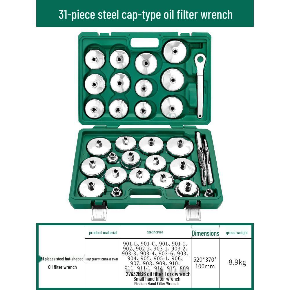 Steel Cartridge Oil Filter Wrench - Auto Repair Cap Tool
