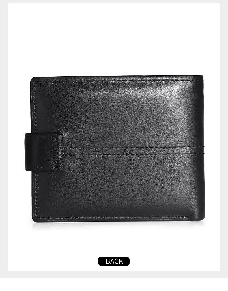 European and American Men's Genuine Leather RFID Anti-Theft Wallet - Short, Stylish, Anti-Magnetic Coin Purse & Money Clip