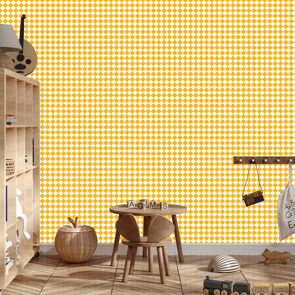 Geometric Rhombus Wallpaper Cream and Gold, Cream Background 50x1000