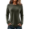 Women's Color Casual Neck Long Sleeve Slim Fit Top, Comfortable Everyday Wear