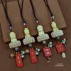Boxwood Peach Wood Rearview Mirror Ornament: Bodhi Pendant for Peace and Joy