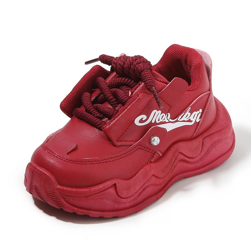 

Детская спортивная обувь 2025 весна и осень новая обувь для пап для мальчиков модные маленькие белые туфли для девочек мягкая подошва детская повседневная обувь 21-26 (6 pairs in one hand) красный