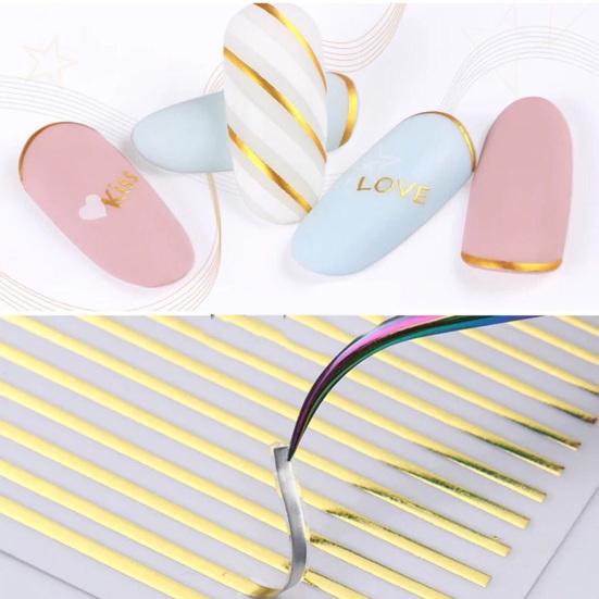 9x8cm Adesivo Laser per Unghie Strisce Nastro 3D Decorazione Adesiva Decalcomania Fai da Te