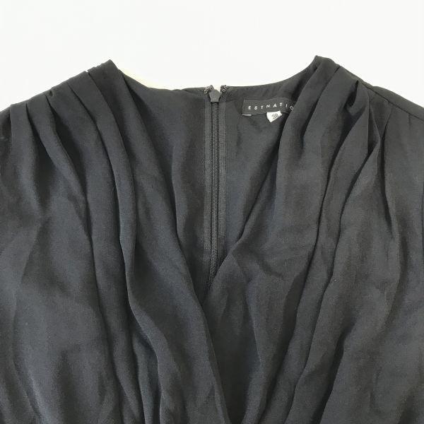 Made In Japan / ESTNATION / Skirt-Style Short Sleeve Dress [Women's 38 / Black × Ivory] Dress(USED)