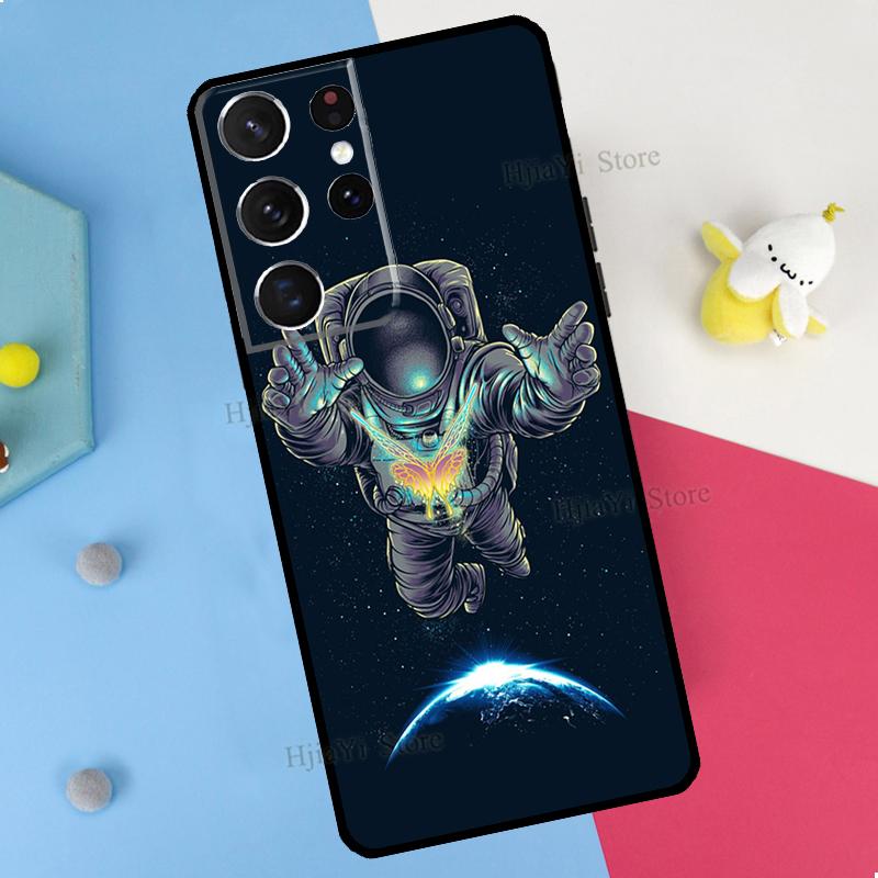 Space Astronaut Phone Case For Samsung Galaxy S23 S22 Ultra Note 20 10 S8 S9 S10 Plus S20 FE S21 FE Cover