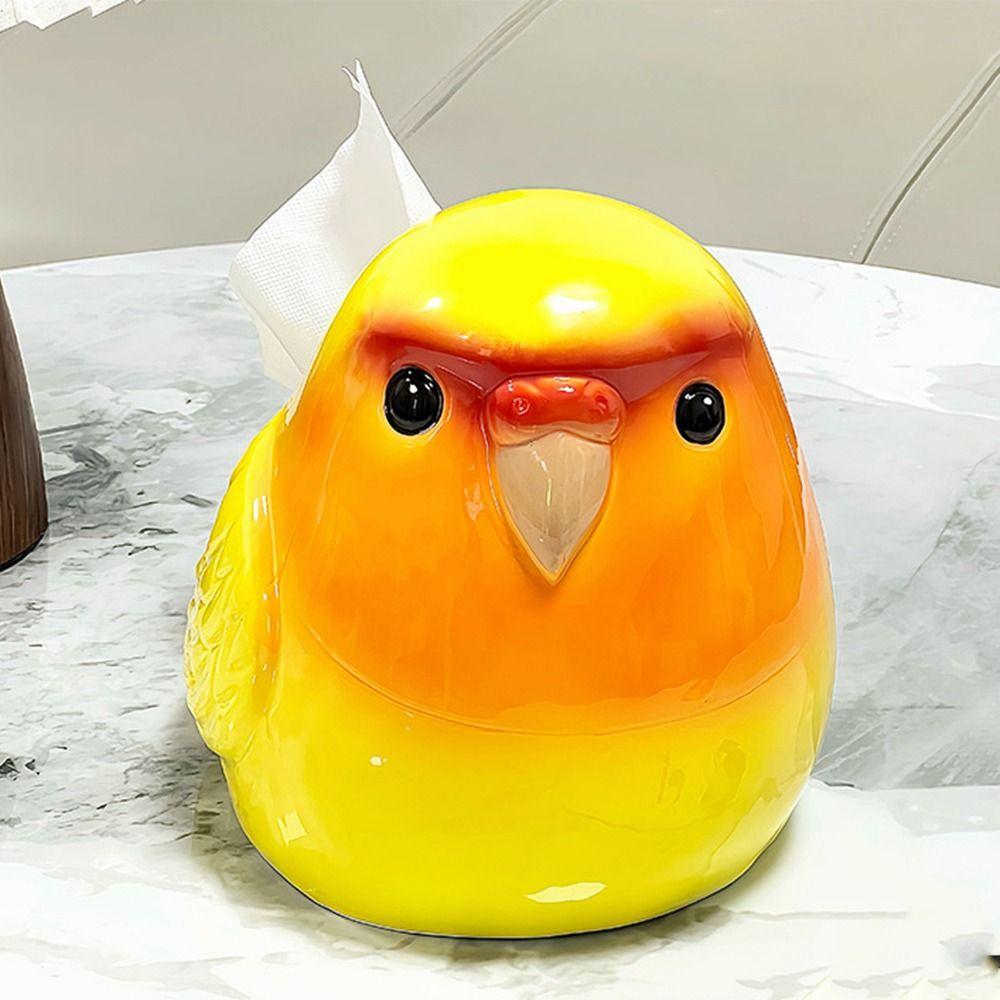 Lieblicher Papierhandtuchspender Keramik Papagei Taschentuch Aufbewahrungsbox Modern Servietten Aufbewahrungsetui Büro