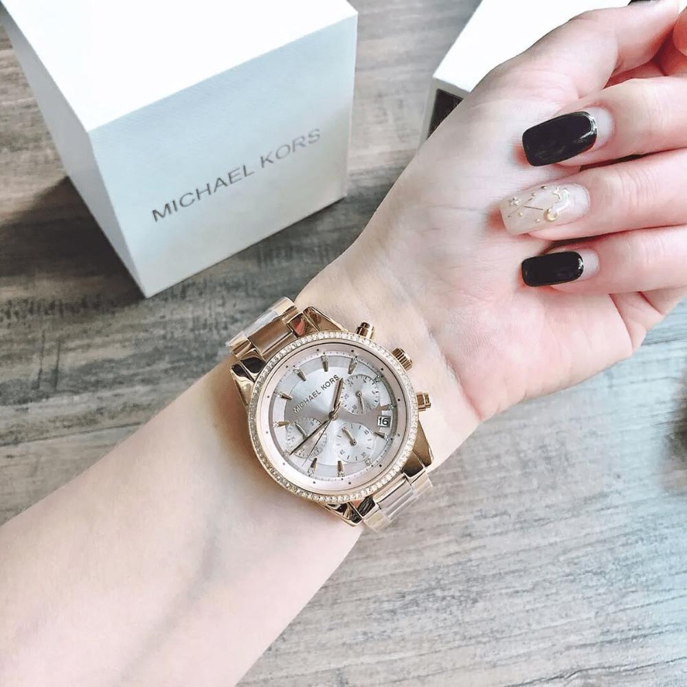 Michael Kors Orologio da Donna MK6475 Ritz Cronografo Bicolore
