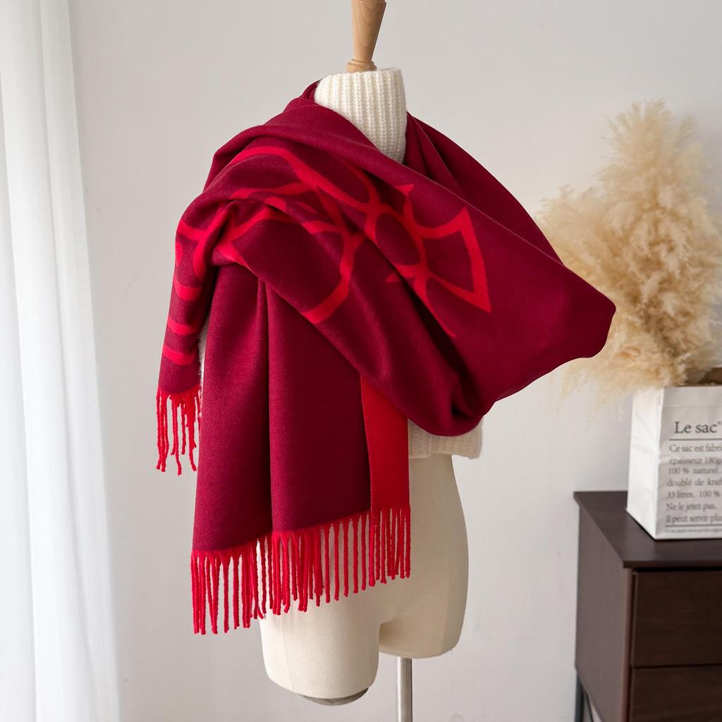 Elegant Double-Sided Scarf: Thick, Warm Neck Warmer for 2025 Autumn/Winter – Stylish and Trendy Shawl