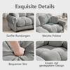 2-Sitzer Chenille-Sofa, L-förmige modulare Ecke, gestepptes Design, dicke Sitzkissen, mit mobilem Hocker, einfach zu montieren, Hellgrau