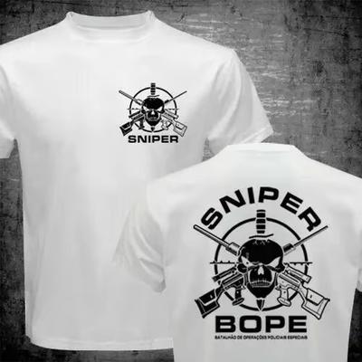 Brazil Military Unit BOPE Special Forces Sniper Men T-shirt Casual Streetwear 100% Cotton Loose Tops Breathable Tee Pro Choice