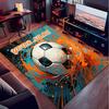 1PC Custom Name Soccer Ball Splash Art Theme Floor Mat Ideal for Living Room, Game Rooms, Office, Bedroom, Office Floor Mat , Floor Mats for Home