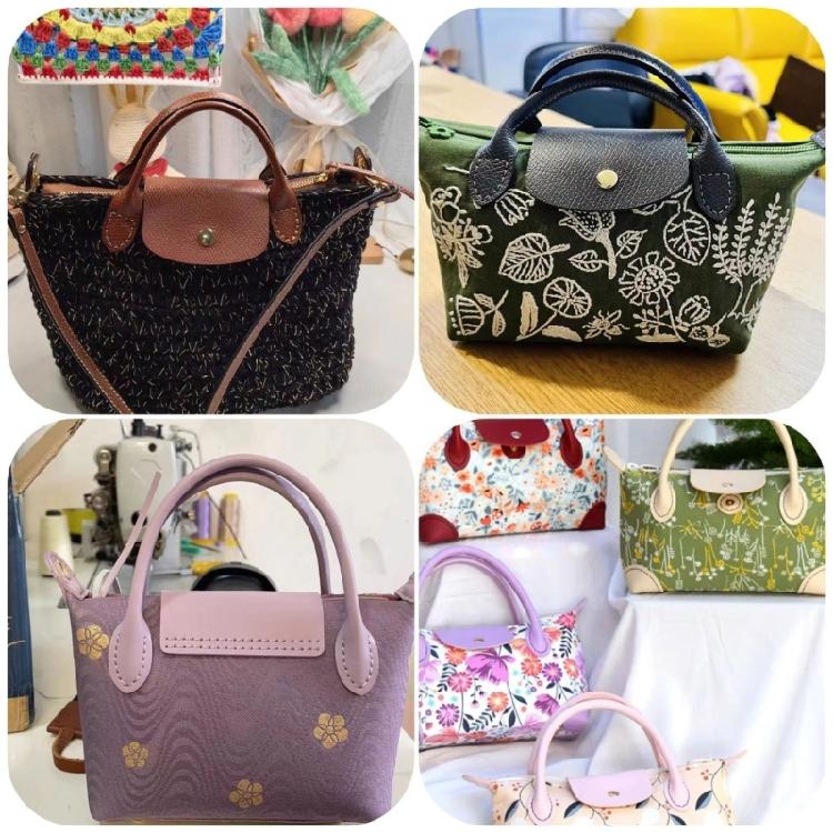 Leather Bag Making Kits DIY Leather Bag Knitting Set Shoulder Strap Top Zipper Lock for Crochet Handbag Shoulder Bags