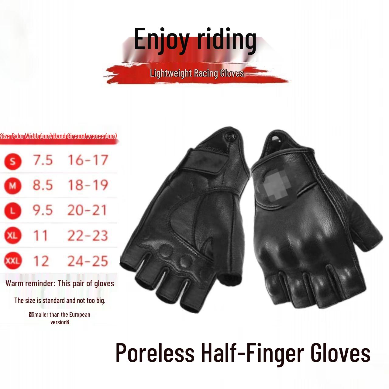 

Натуральная кожа, защита от падения, полупальцевые перчатки для езды на мотоцикле - Дышащая экипировка для внедорожных гонок L