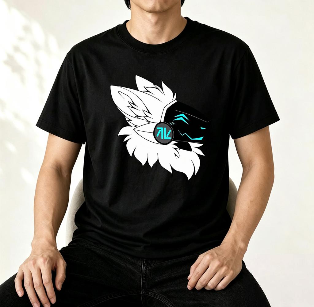 Groovy Protogen Brust Linienzeichnung Anime Grafik Unisex T-Shirt Streetwear Y2K Furry Cosplay Ästhetik Cyber Kawaii Gamer Kleidung T-Shirt