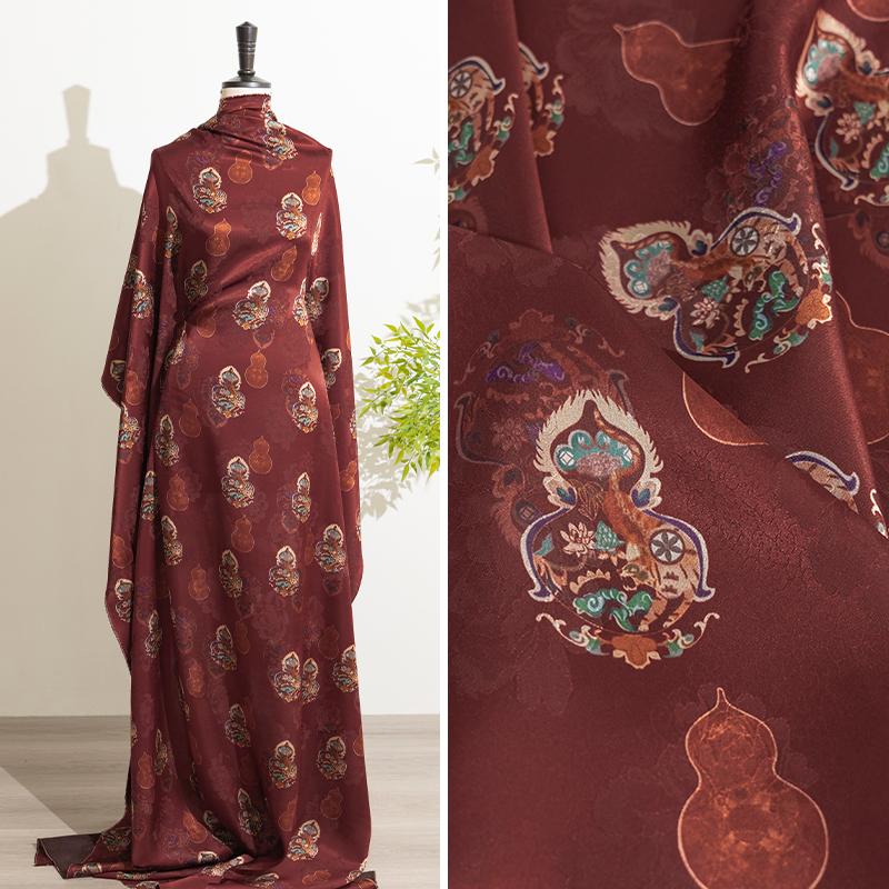 50x140cm Xiangyunsha Jacquard Fabric Modern Chinese Blouse Cheongsam Hanfu Skirt Designer Custom Textile Material