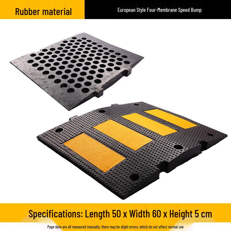 Прочный желто-черный резиновый лежачий полицейский